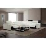 JM Picasso White Leather Reclining Sectional 3