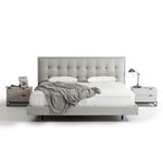 Hera Modern Grey Leatherette Bed