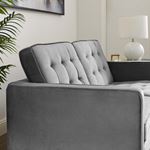 Loft Modern Grey Velvet and Gold Legs Tufted Love Seat EEI-3390-GLD-GRY by Modway 4