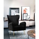 Opera Black Velvet Upholstered Accent Chair - 2