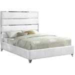 Zuma White Velvet Upholstered Platform Bed by Meridian Furniture