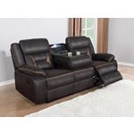 Greer Brown Leatherette Reclining Sofa 651354-4