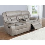 Greer Taupe Reclining Loveseat w/ Console 65135-4