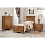 Brenner Rustic Honey Twin Panel Bed 205261T-2