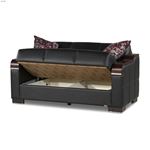 Uptown Black Leatherette Loveseat-2