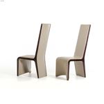 Pacer Modern Ebony and Taupe Dining Chair - Set-2