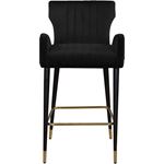 Luxe Black Velvet Bar/Counter Stool - 4