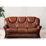 Traditional Brown Italian Leather Sofa 67 By ESF Furniture 2
