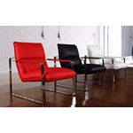 Dunn Modern Red Leather Lounge Chair - 2