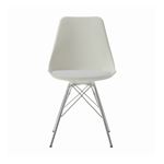 Broderick Retro Side Chair White And Chrome 102792 front