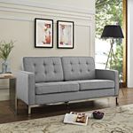 Loft Modern Light Grey Fabric Tufted Love Seat EEI-2051-LGR by Modway 4