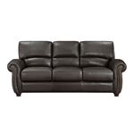 Foxborough Brown Leather Rolled Arm Sofa 9269DB-2