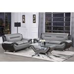 Matteo Modern Grey and Black Leatherette Chair-4