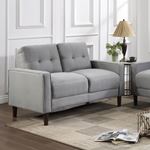 Bowen Grey Track Arm Tufted Loveseat 506782-2