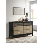 Valencia Black and Light Brown 6 Drawer Dresser-2