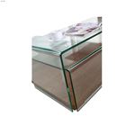 Kinetic Walnut Veneer/Clear Glass Coffee Table b-4