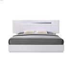 Palermo Modern White Lacquer Panel Bed-2