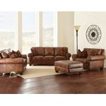 Silverado Caramel Brown Leather Ottoman-2