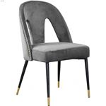 Akoya Grey Upholstered Velvet Dining Chair - Set-2