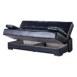 Soho Black Leatherette Convertible Sofa Bed wit-2