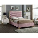 Lana Pink Velvet Upholstered Tufted Platform Bed