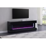 Vallerie 71 inch Black TV Stand with Visual Fla-2