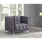 Mariel Grey Velvet Tufted Chair Mariel_Chair_Grey by Meridian Furniture 2