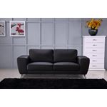 Julie Modern Black Leather Sofa By BH Designs