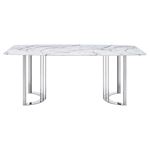 131 Modern Rectangle Marble Top Dining Table wit-2