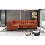 Quinn 101" 4pc Cognac Chenille Fabric Sect-4