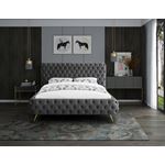 Delano Grey Velvet Tufted Upholstered Bed-4