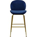 Paris Navy Velvet Bar/Counter Stool - Gold  - 4