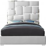 Milan White King Faux Leather Upholstered Bed-2