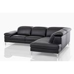 Modern Black Eco-Leather Sectional- 2