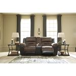 Earhart Chestnut Fabric Reclining Loveseat with-4