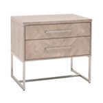Mosaic 2 Drawer Night Stand in Natural Grey Side