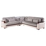 Natural Sectional Sleeper in Valencia Grey by Bellona
