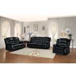 Jarita Black Faux Leather Reclining Sofa 8329BLK-3 By Homelegance 2