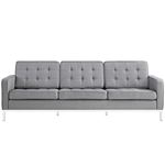 Loft Modern Light Grey Fabric Tufted Sofa EEI-2052-LGR by Modway Front