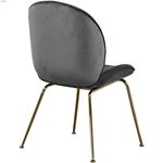 Paris Grey Upholstered Velvet Dining Chair - Gol-2