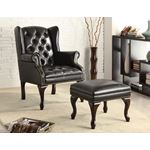 Coaster 900262 Black Button Tufted Wing Back Chair in room