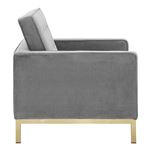 Loft Modern Grey Velvet and Gold Legs Tufted Chair EEI-3393-GLD-GRY by Modway 2