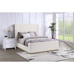 Nala Cream Boucle Wingback Platform Sleigh Bed-2