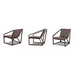 Taranto - Modern Brown Eco-Leather Lounge Chair- 4