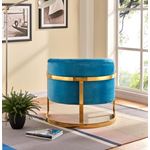 Carter Aqua Velvet Upholstered Accent Chair - 2