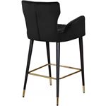 Luxe Black Velvet Bar/Counter Stool - 2