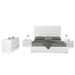 Kasia Queen Modern White Leatherette Bed in set