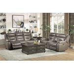 Kennett Taupe Leather Power Reclining Sofa 9528-4