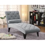 Grey Microfiber Tufted Chaise With Bolster Pill-2