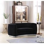 Julian Black Velvet Chrome Trim Love Seat Julian_Loveseat_Black/Chrome by Meridian Furniture 2